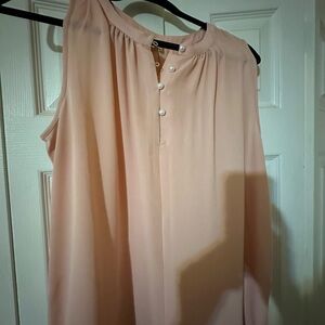 Loft Peach Sleeveless Top with pearl buttons